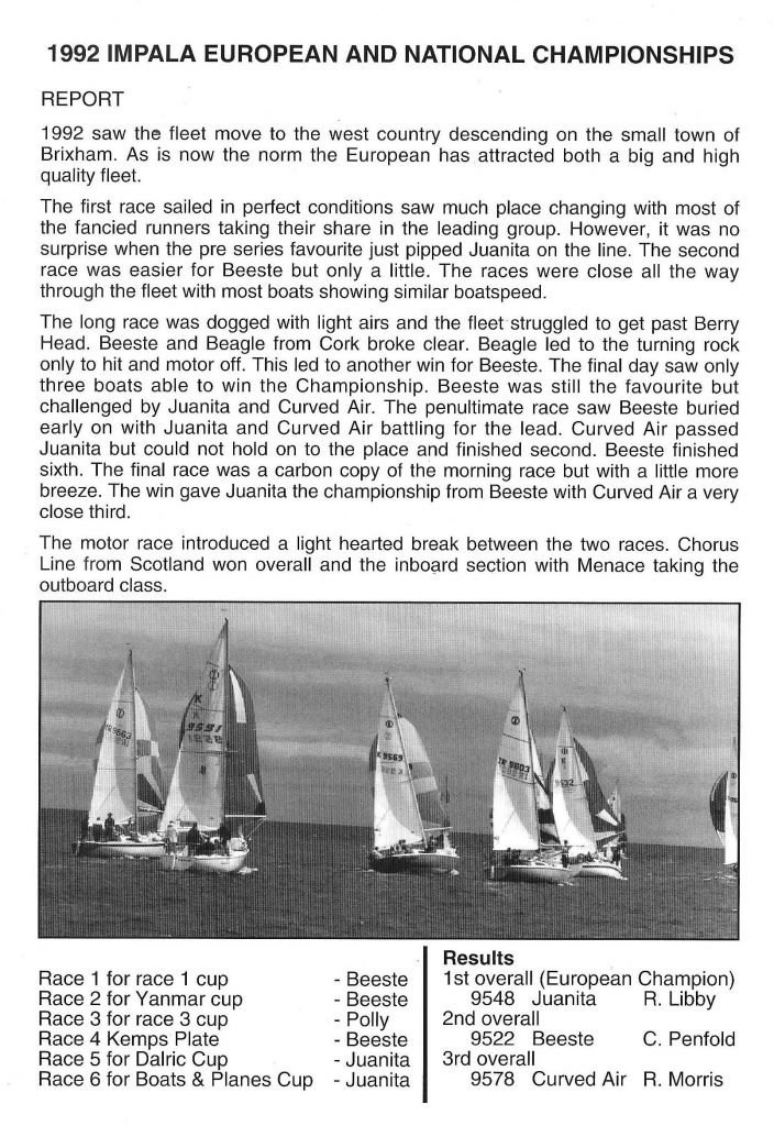 Brixham 1992 Report